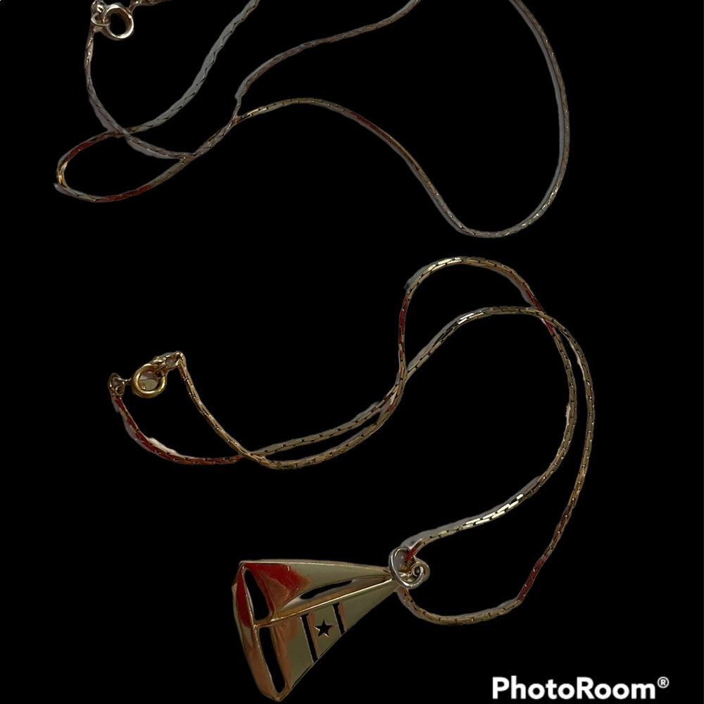Gold sailboat necklace